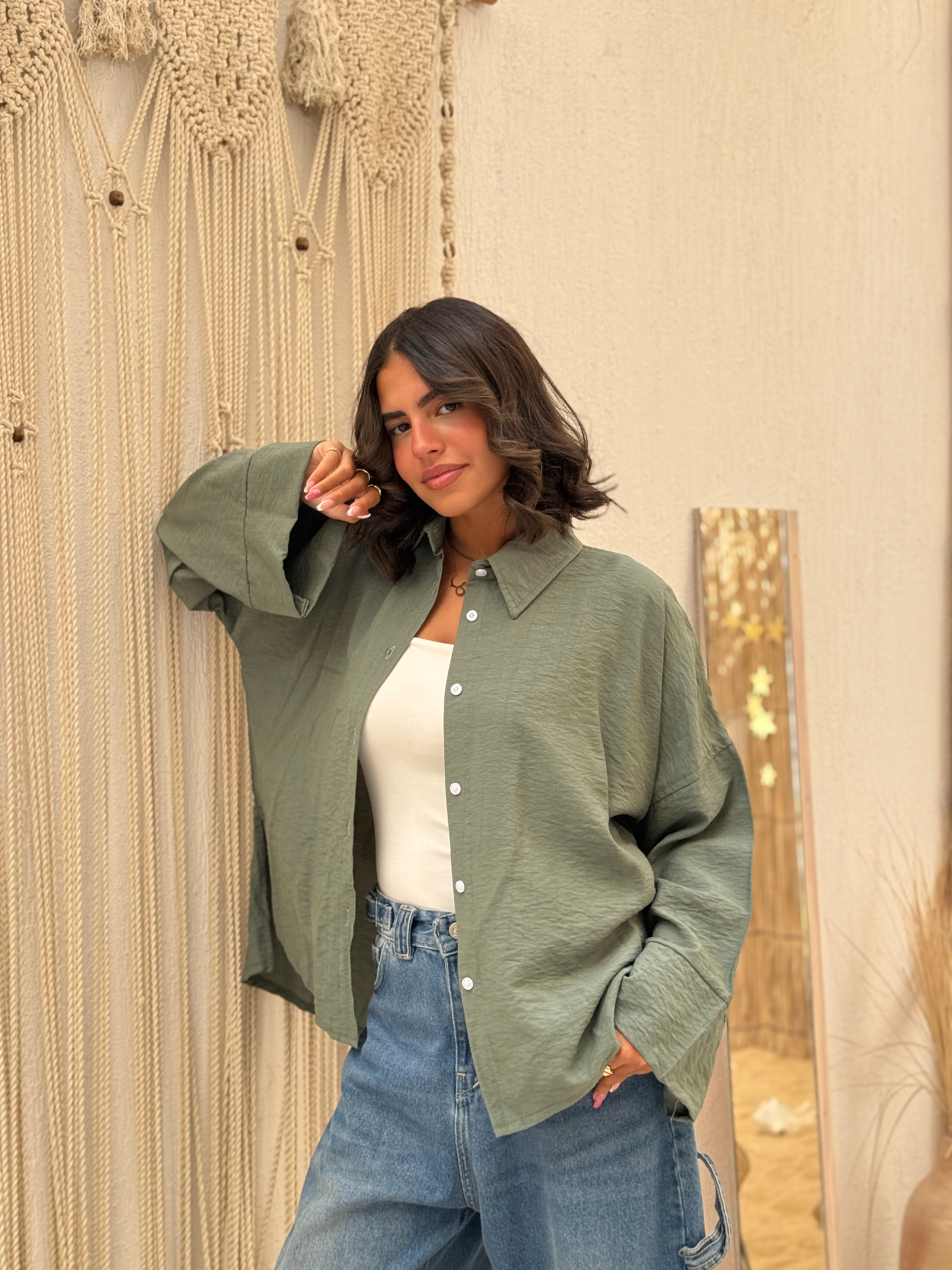 Samy Galaxy Shitrt-Olive