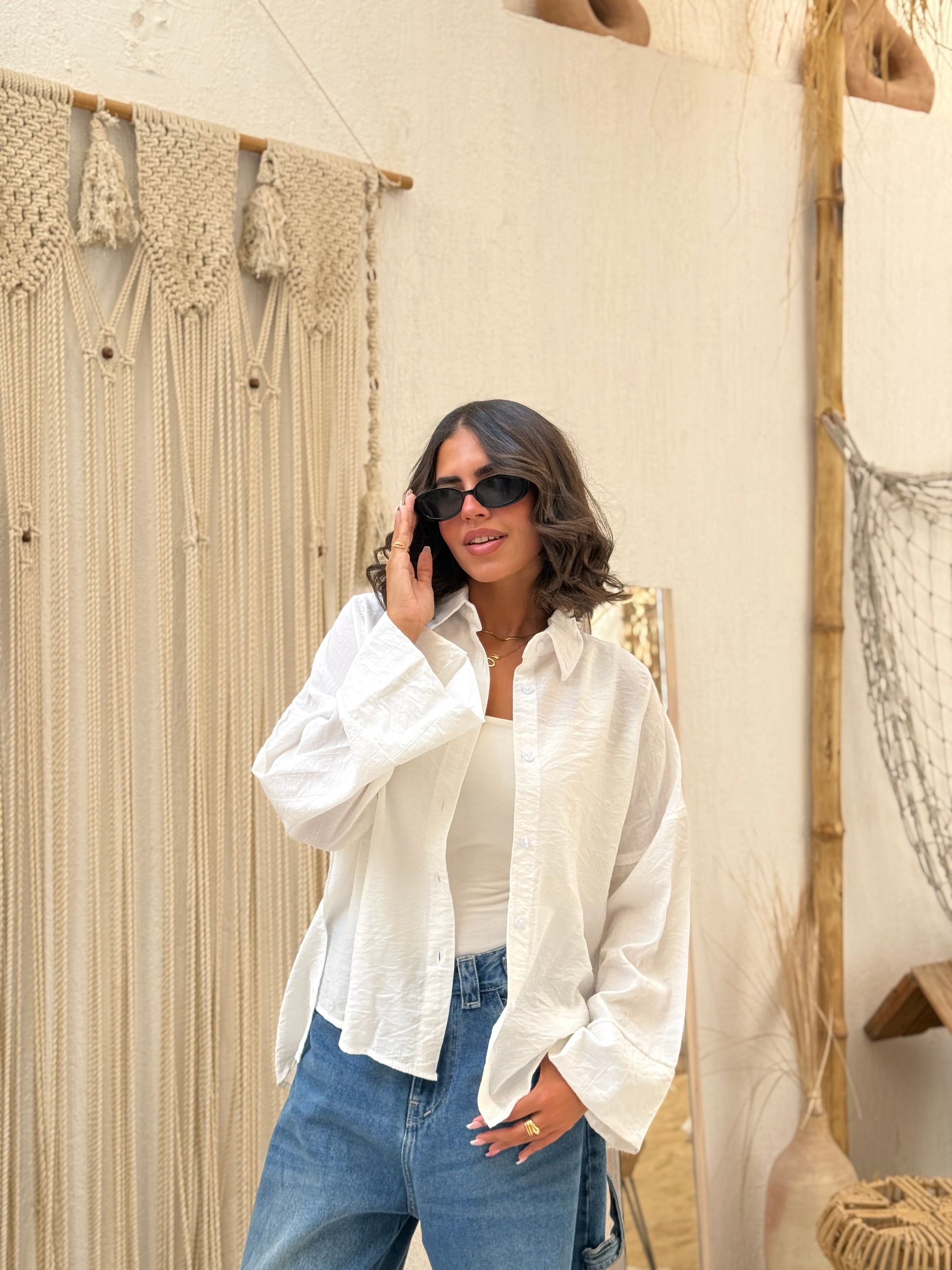 white linen summer shirt