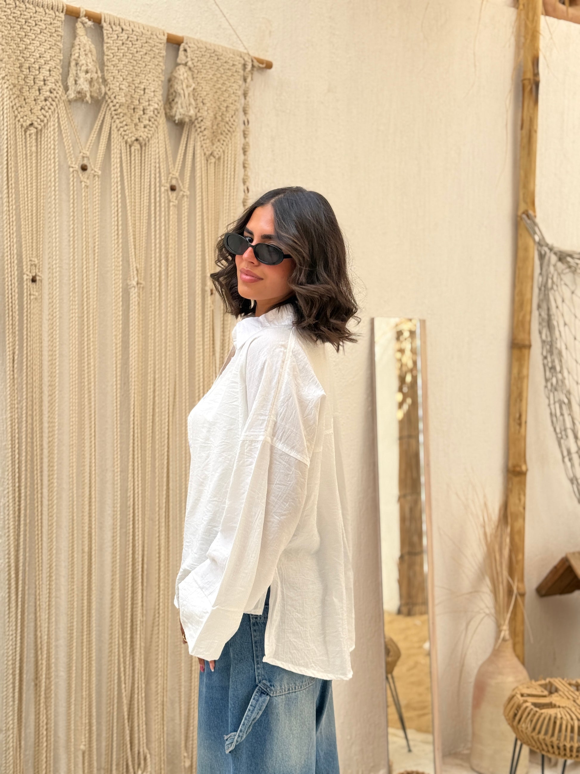 white linen summer shirt
