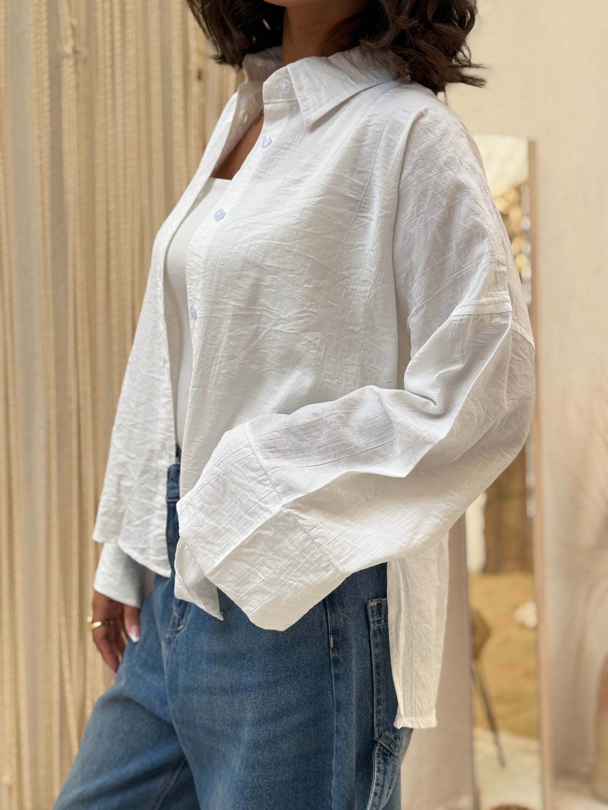 white linen summer shirt