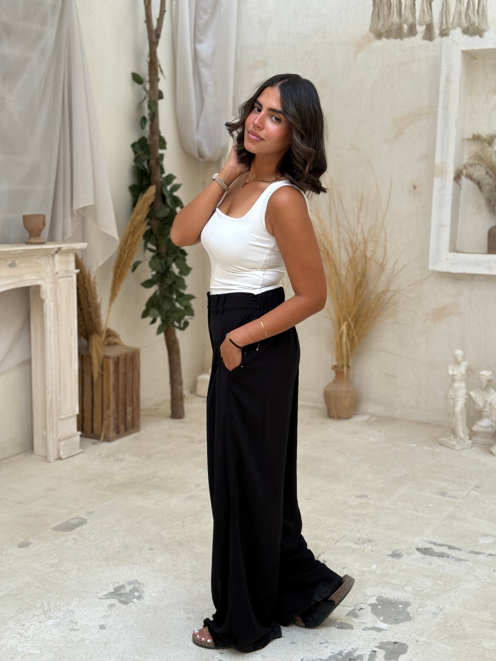 Relaxed fit pants Black