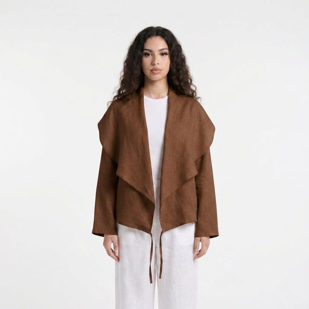 NOVA two way blouse-brown
