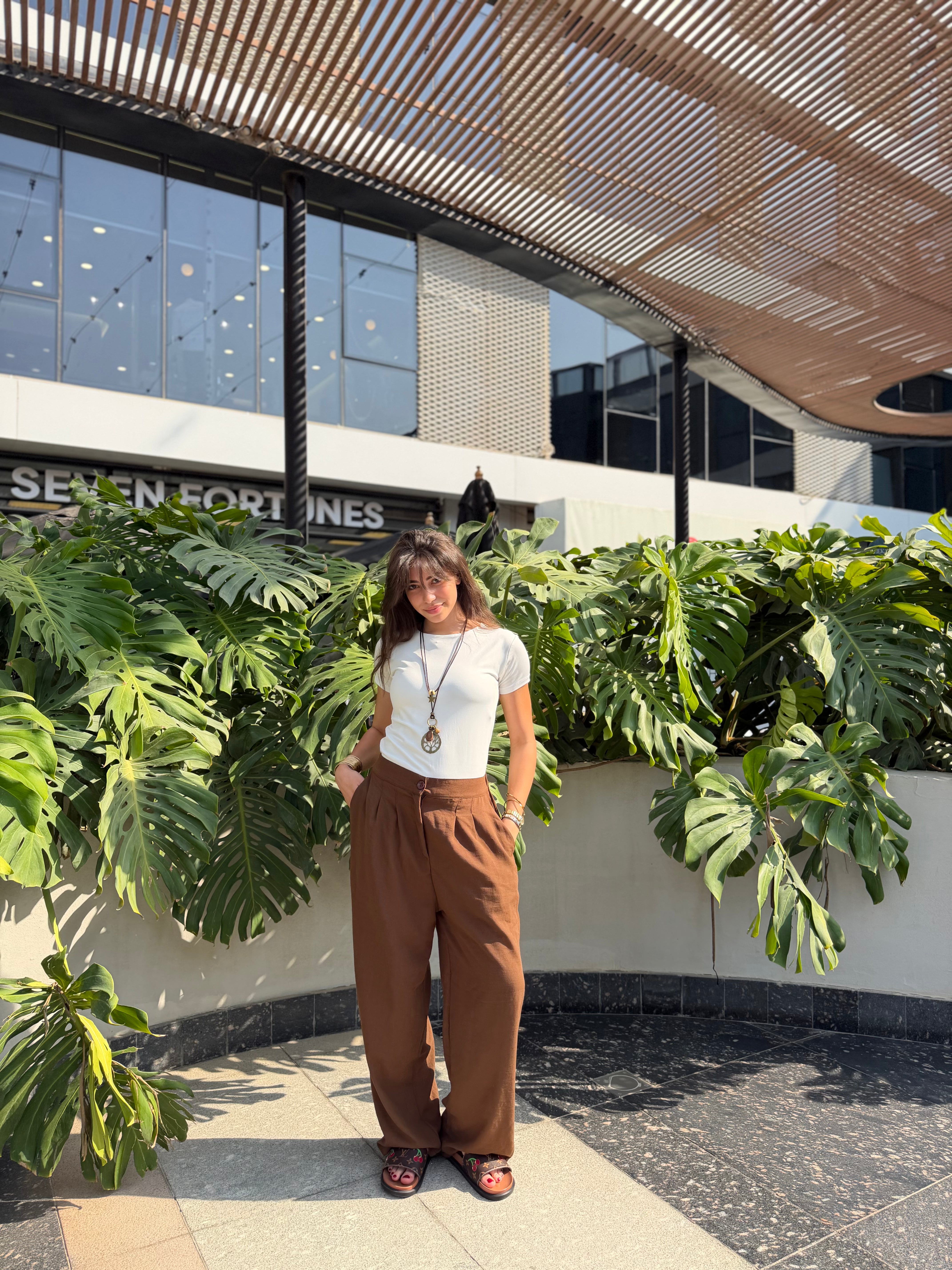 Wide pants Brown (double layer)