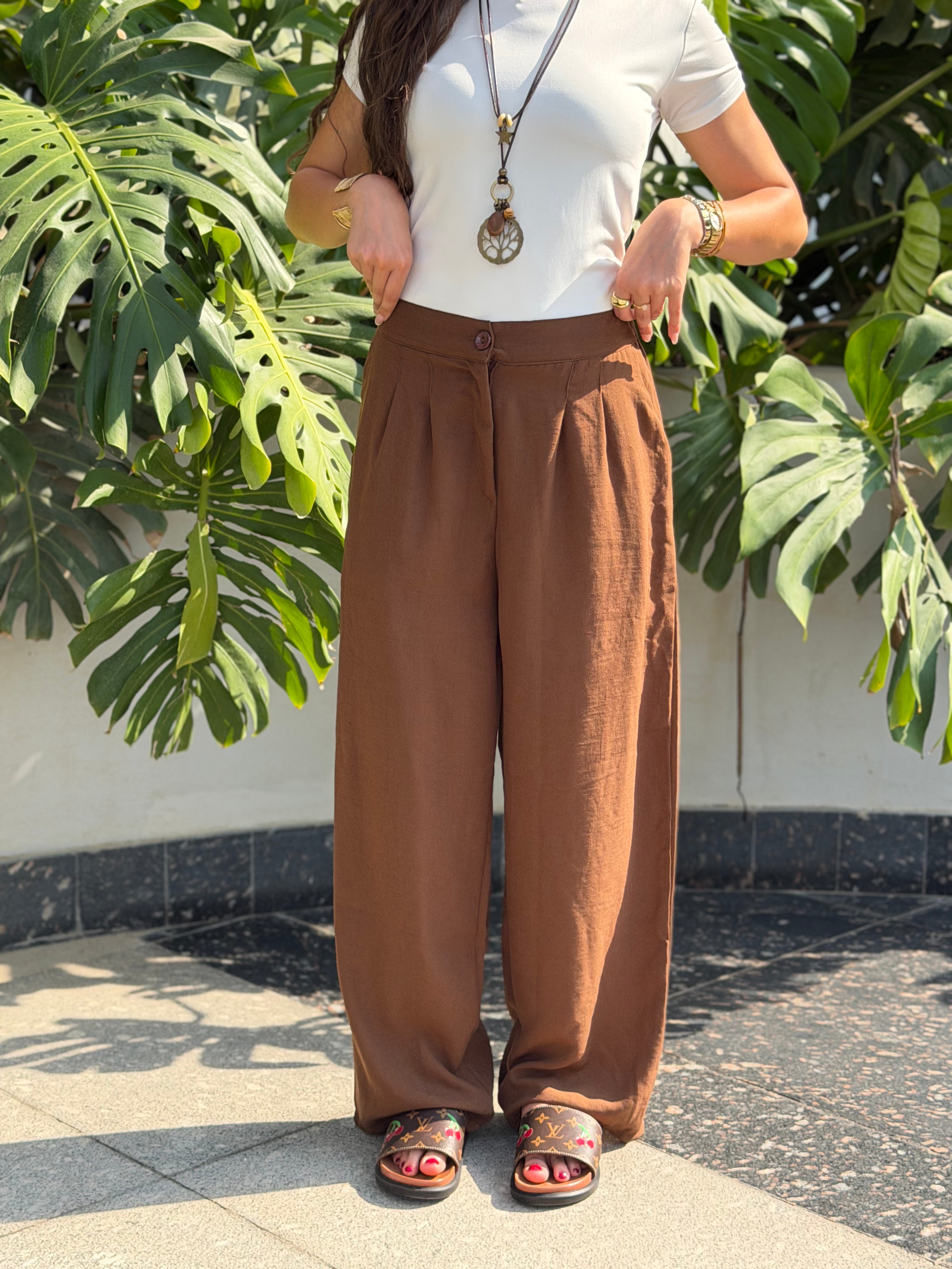 Wide pants Brown (double layer)