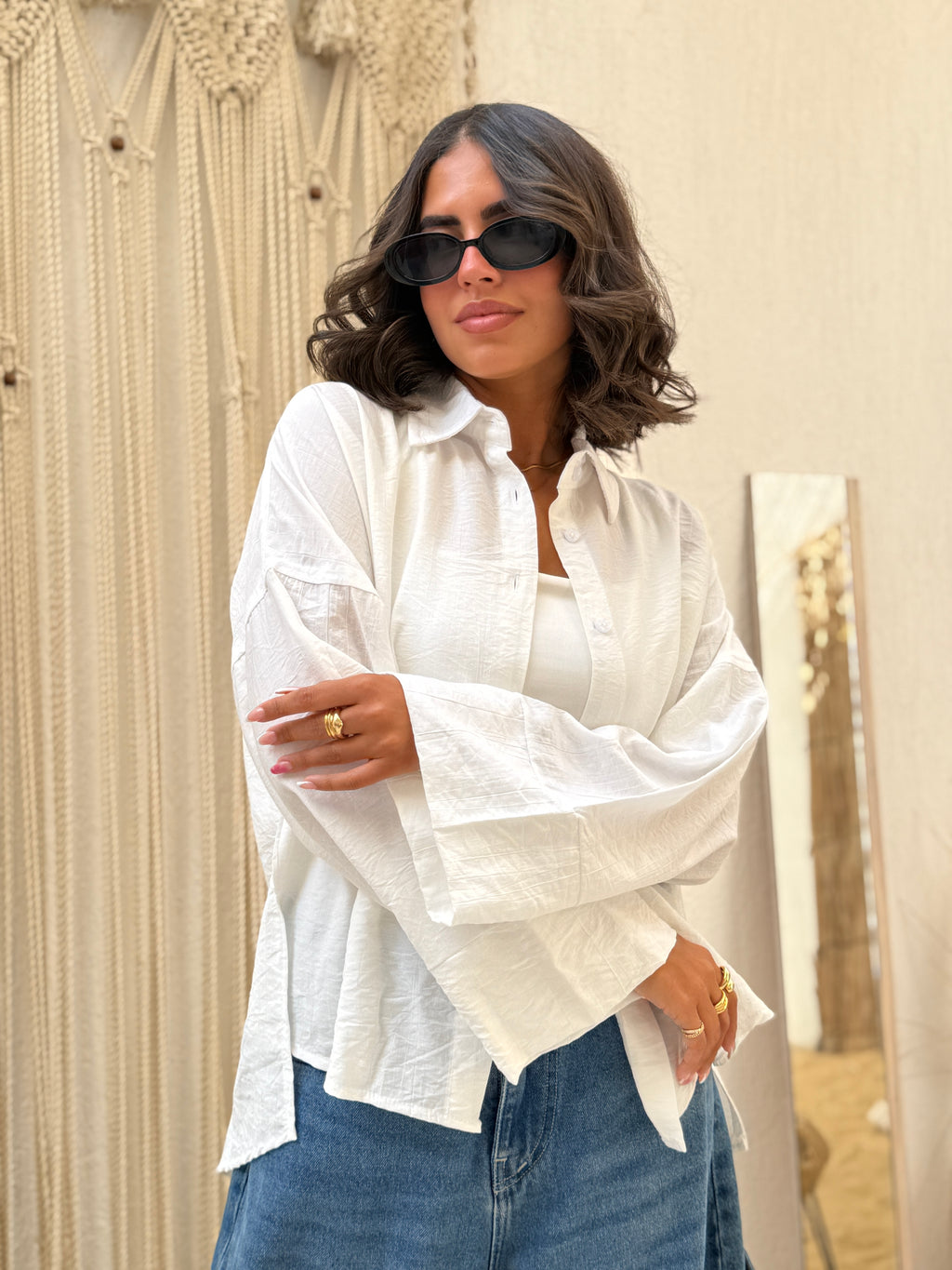 white linen summer shirt