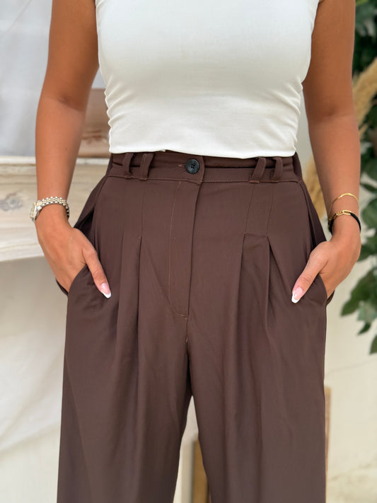 Relaxed fit pants brown
