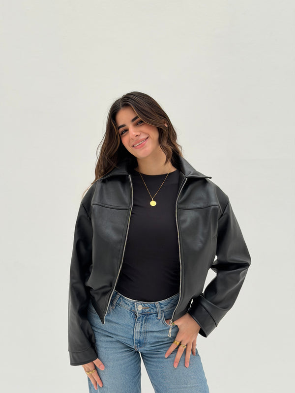 Prime Leather Jacket – Black