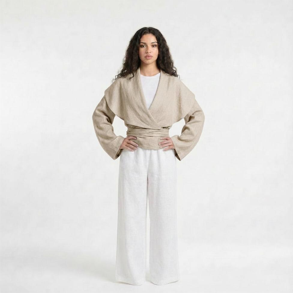 NOVA two way blouse-Beige