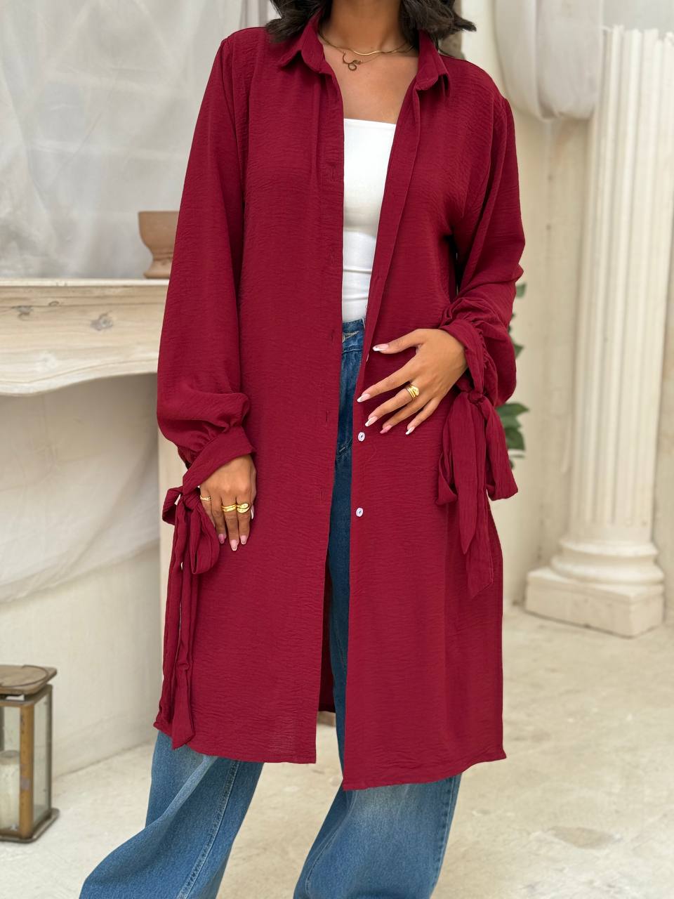 Modern loose shirt burgandy