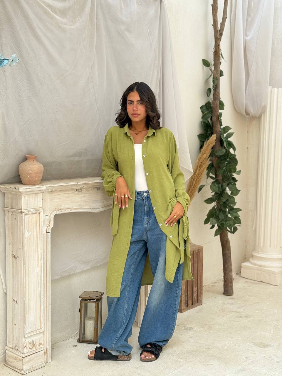 Modern loose shirt green