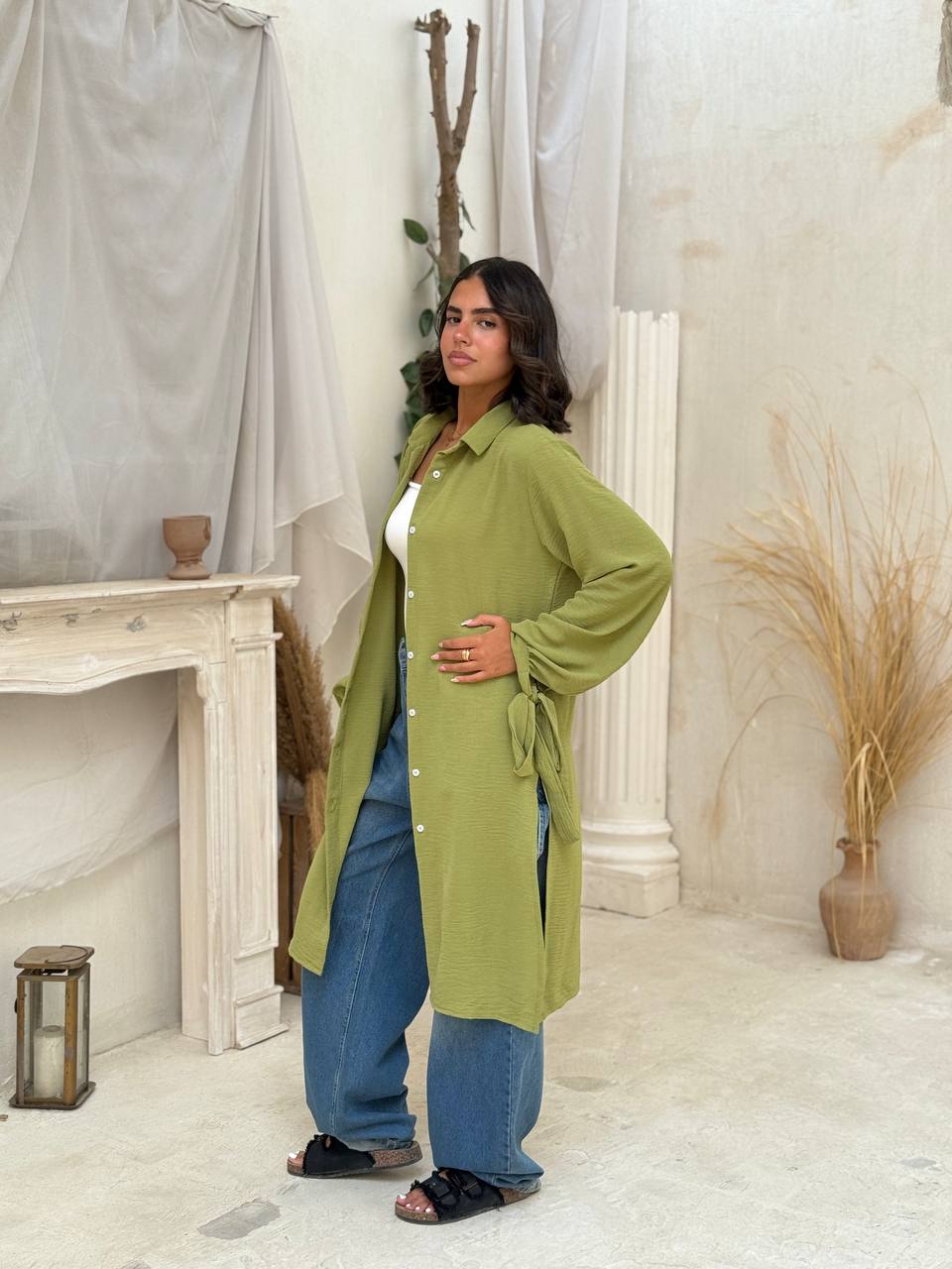 Modern loose shirt green