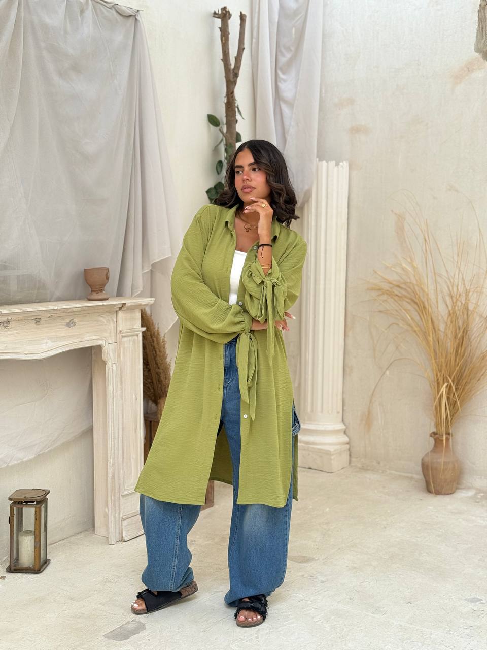 Modern loose shirt green