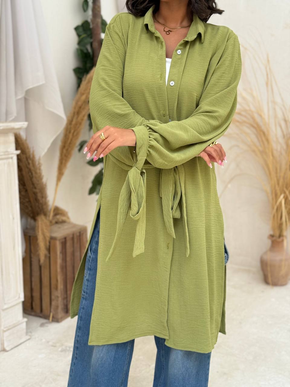 Modern loose shirt green