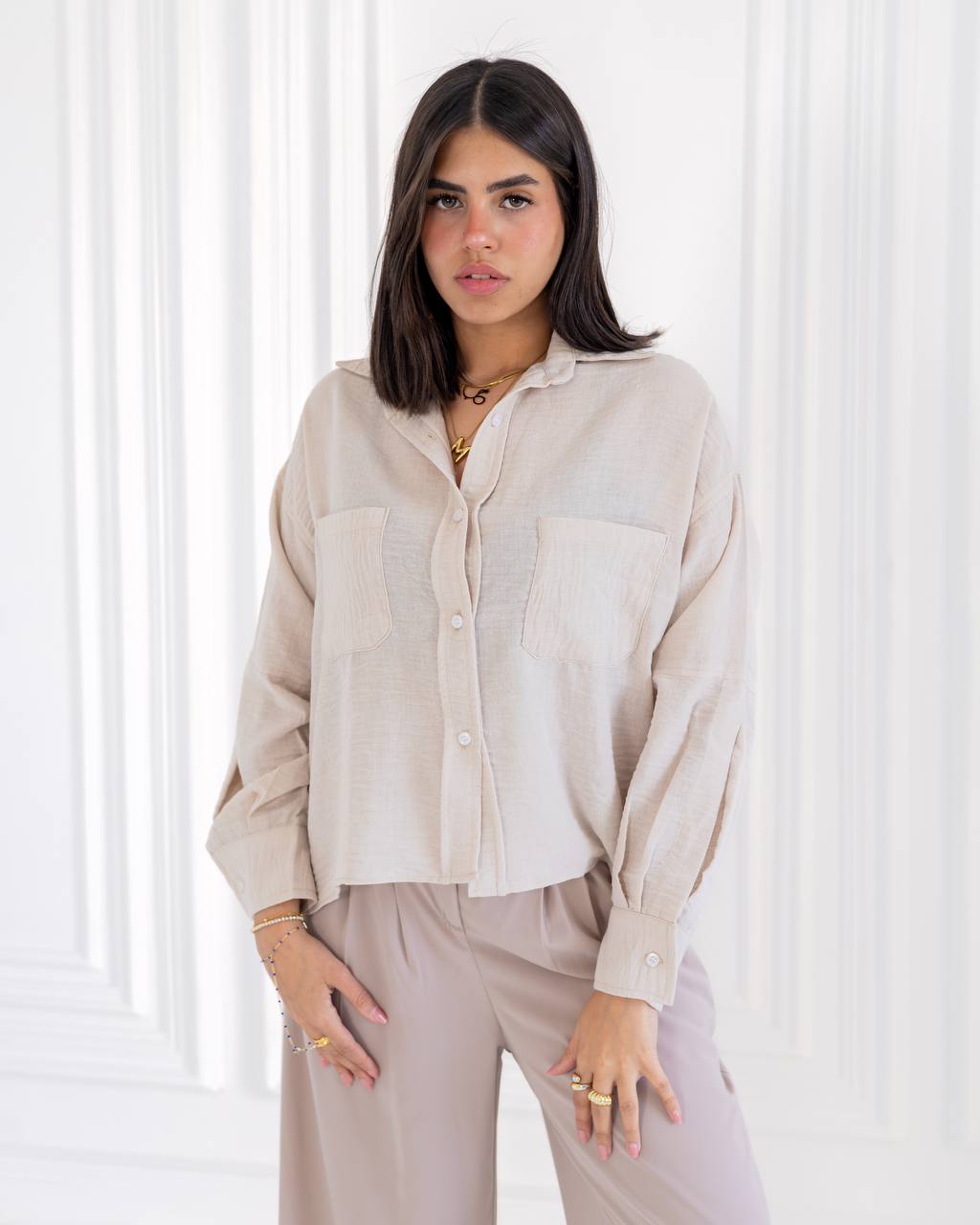 Cropped Linen Shirt – Bieg